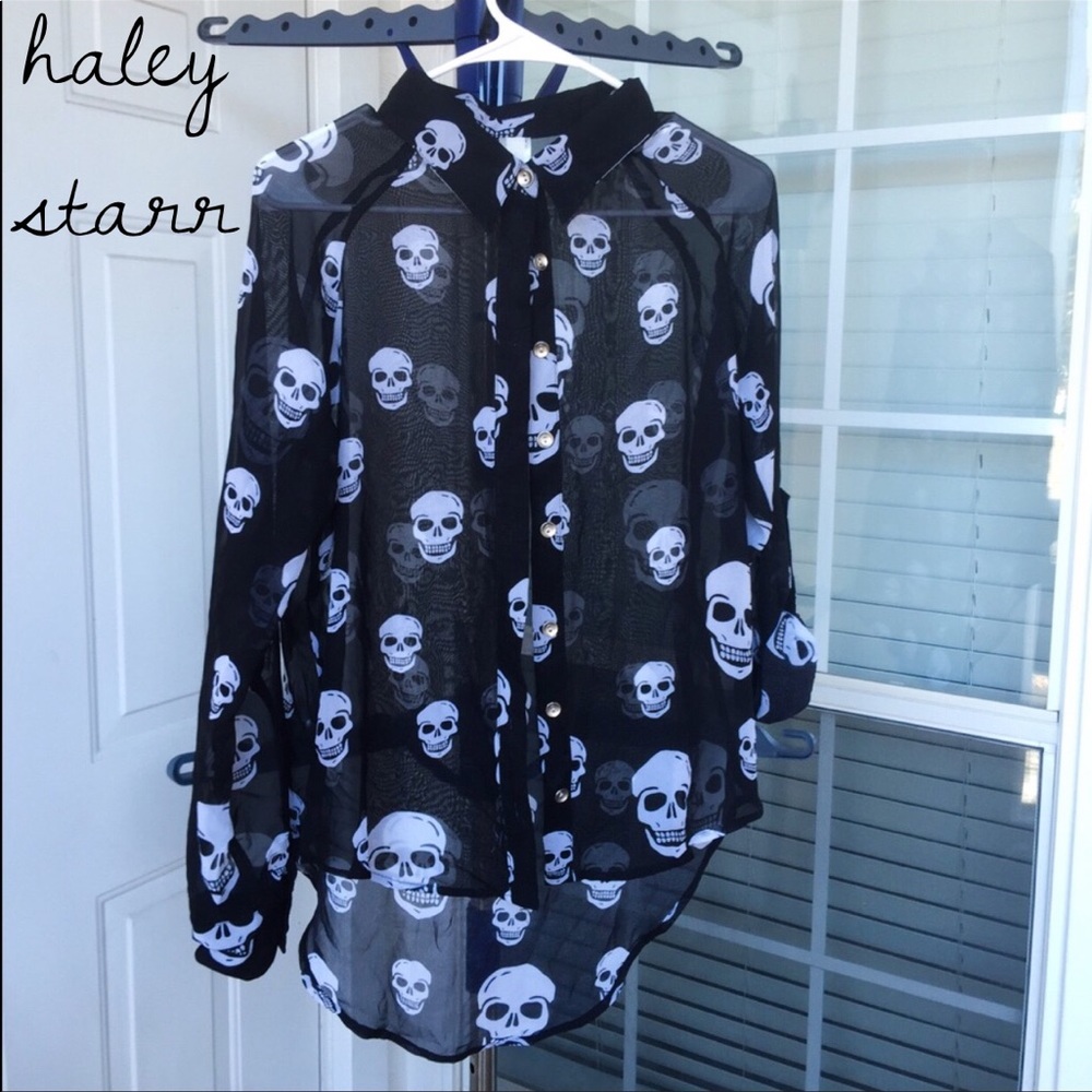 🆕Sheer lightweight skull cardigan